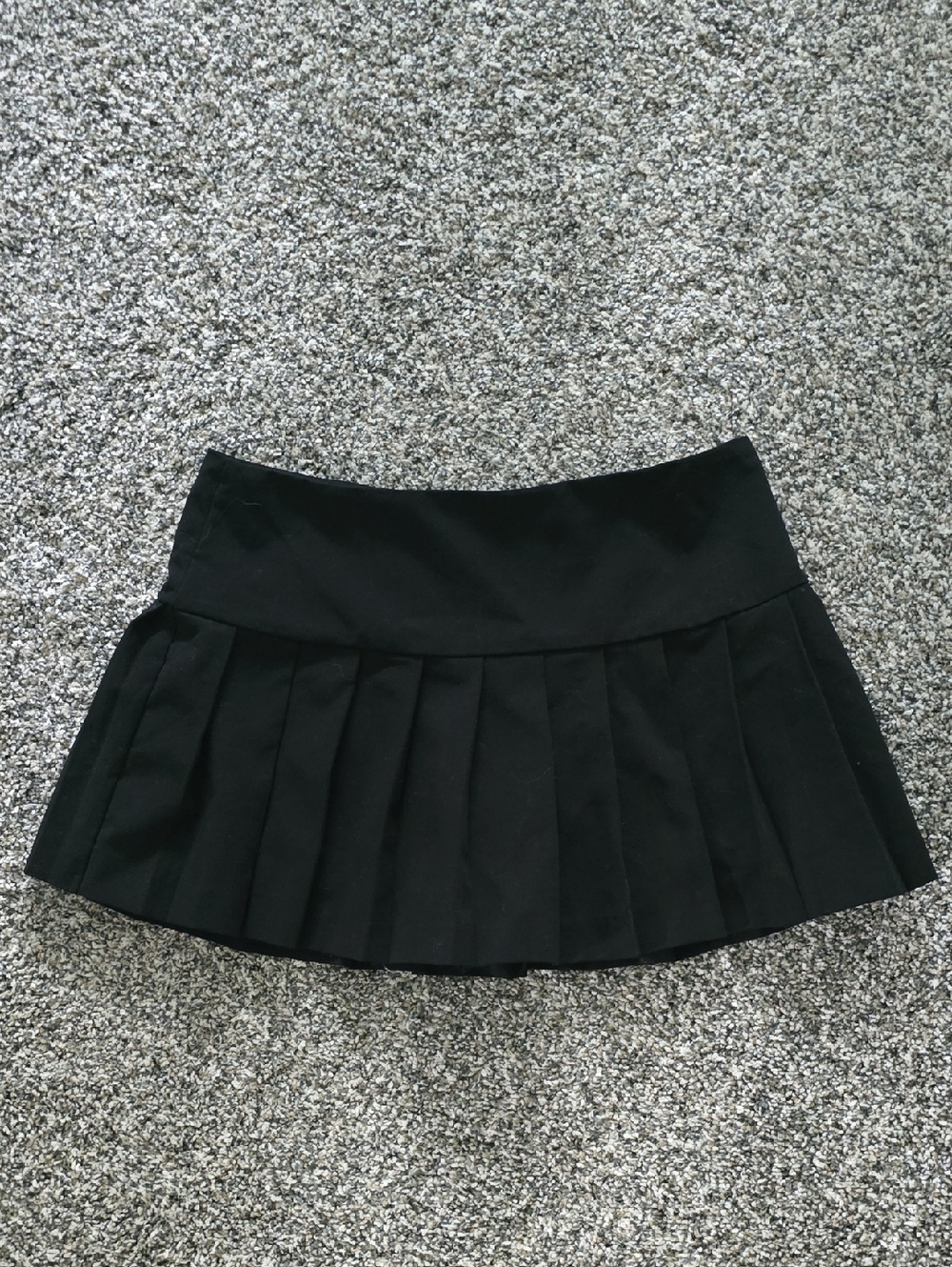 Olivaceous Black Pleated Mini Skirt